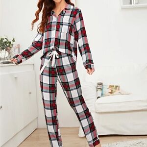 Plaid Pajama Set with Red and Green